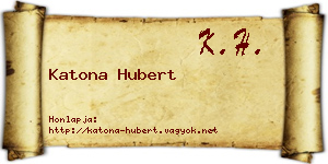 Katona Hubert névjegykártya
